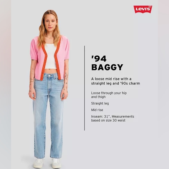 Levi's 94 Baggy Women's Jeans sz 31 - Picture 5 of 7